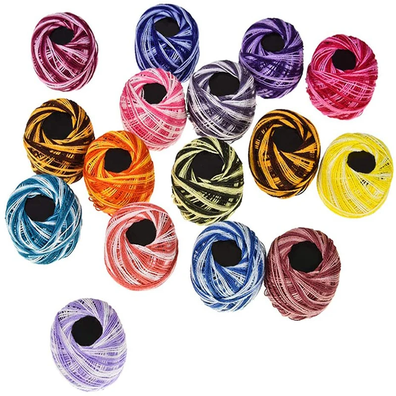 16 Colors Cross Stitch Thread Embroidery Sewing Thread Diy Hand-Knitted Patch Sewing Supplies
