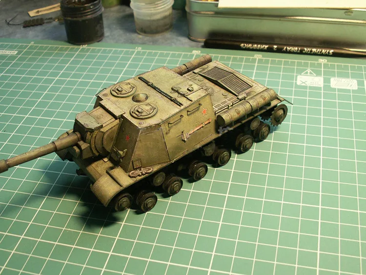 1:35 СССР ISU-152 тяжелый пистолет DIY 3D бумажные карты модели строительные наборы строительные игрушки развивающие игрушки Военная Модель