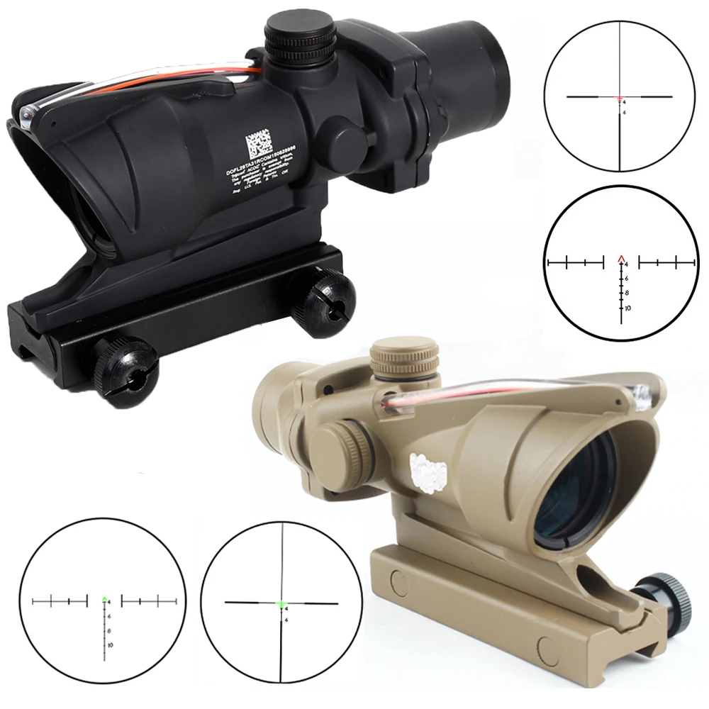 Оптический прицел из настоящего волокна ACOG 4X32 оптический с красной точкой