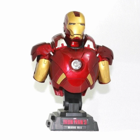 

23cm Avengers Iron Man MK7 Flash 1:4 Bust Box Set And Chest Light Boxed Decorations Collection Gifts For Children
