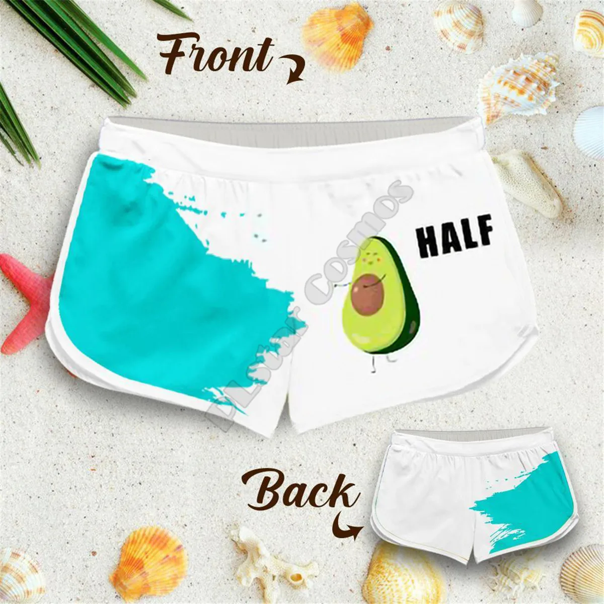 Couple Matching Better Half Shorts 3d Shorts women for men Elastic Waist Shorts Summer Couple Beach Shorts 02