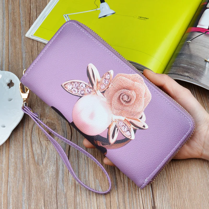 Модный длинный женский кошелек из искусственной кожи, кредитница, женские кошельки, повседневный кошелек на молнии