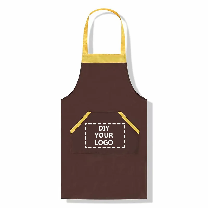 DIY New Pure Color Cooking Kitchen Canvas Apron Unisex Woman Men Chef Waiter Cafe Shop BBQ Hairdresser Aprons
