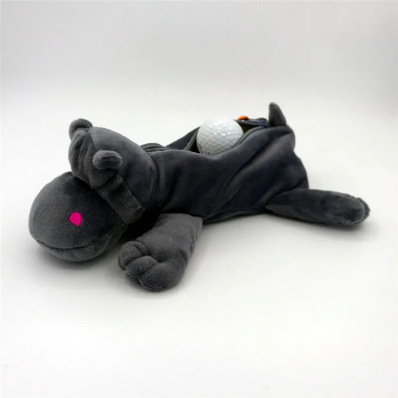 hippo 01 Многофункциональные маленькие сумки для гольфа, футболки для гольфа, маркеры для ключей, забавные мультяшные животные, на молнии, сумки для гольфа, можно упаковать 5-7 шаров - Цвет: hippo 01
