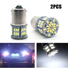 2 ampoules Led de remplacement pour voitures 1156 BA15S P21W 3014 54SMD, feu arrière, signaux de direction, Source de lumière de voiture DC12 24V