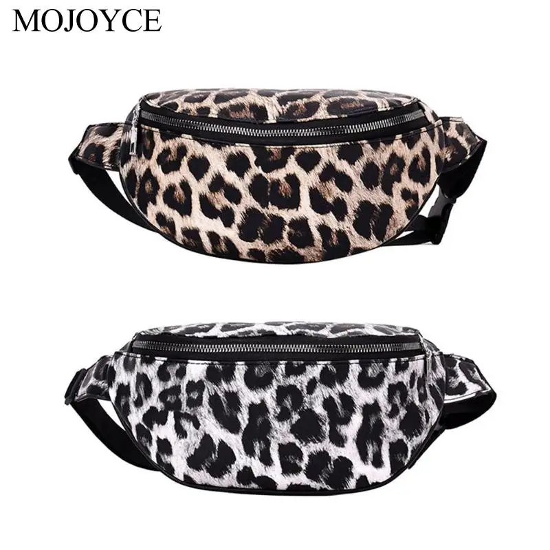 

Fashion Unisex Leopard Shoulder Waist Bags Leather Messenger Packs Chest Belt Bags Travel Canvas Belt Holiday Wallet Chest Bag