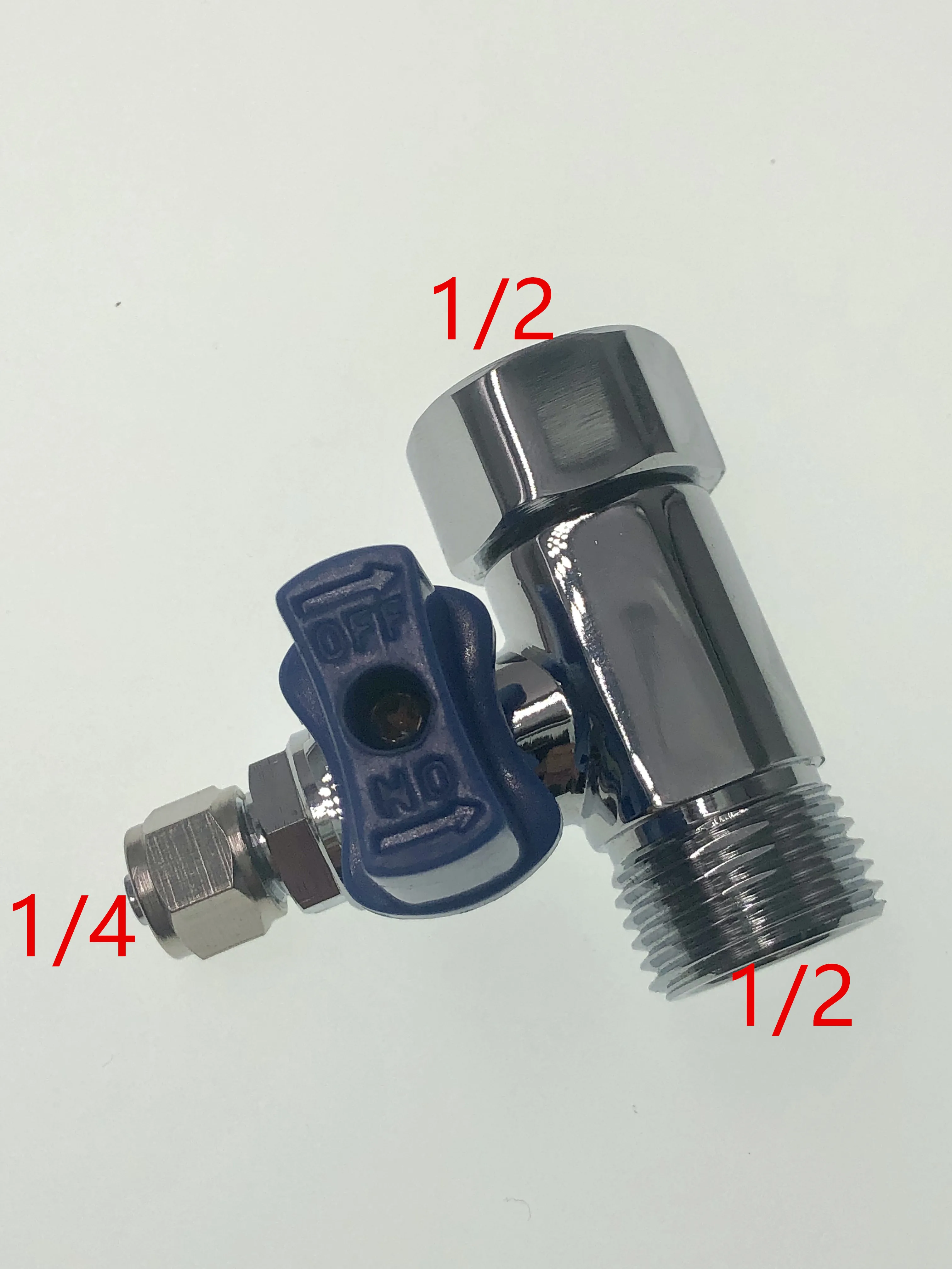 

1/2" To 1/4" L ead Free RO Feed Water Adapter Tee Ball Valve Faucet Shut Off Ball Valve Fitting Connection RO Water Filter