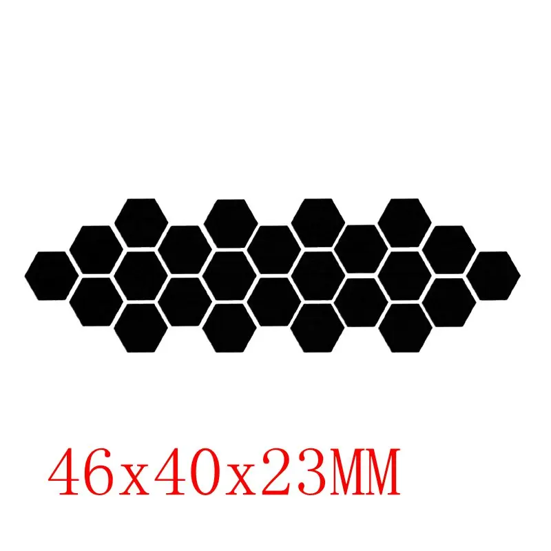 black 46x40x23MM 12/24/36/48 шт./компл. 3D шестигранного акрилового зеркала наклейки на стену DIY художественная Наклейка на стену Гостиная зеркальные декоративные наклейки - Цвет: black 46x40x23MM