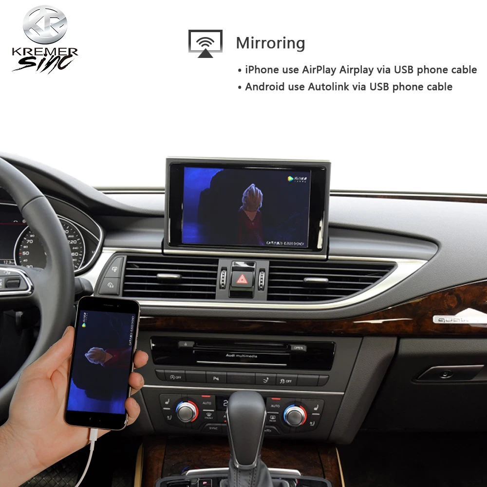 Зеркальное соединение беспроводной Apple CarPlay Android Авто модернизация для Audi RS4 RS5 RS6