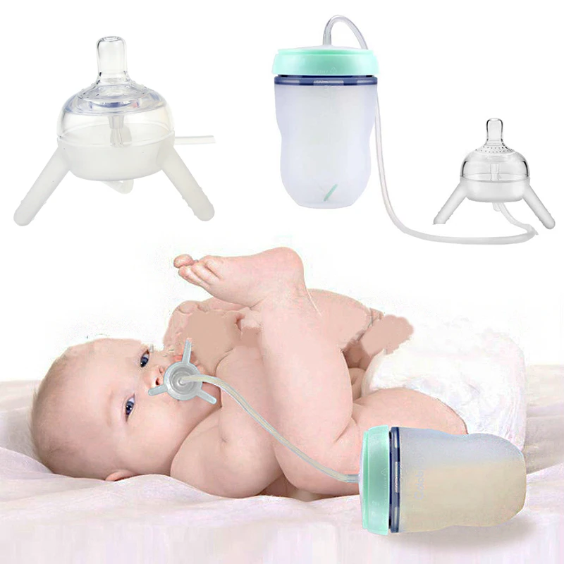 Biberon Avec Paille Utilisable Sans Les Mains Pour Bebe 250 Ml Bouteille En Silicone Ideal Pour Donner Du Lait Ou De L Eau A Un Nourrisson Style Mignon Gobelet Pour Enfant Boisson Alimentation