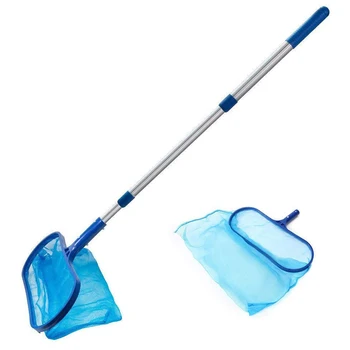 

Swimming Pool Netting Pond Cleaning Tool with Telescopic Rod for Spa Pool Swimming Pool (Blue)
