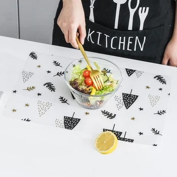 

Nordic Transparent Placemat Waterproof Oilproof Desktop Decor Insulation Anti-hot Pad Home Kitchen Mats Table Placemat Coaster