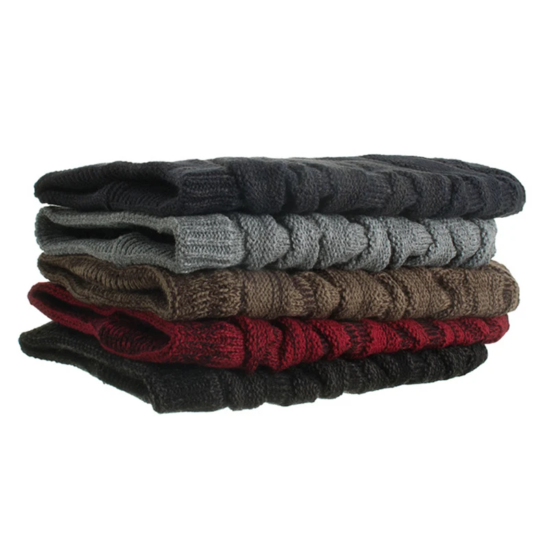 Вязаные шапки, зимние толстые шапочки, мягкие теплые уличные, Gorros, Повседневные Удобные шапки, мужская шапка, эластичная Beaine
