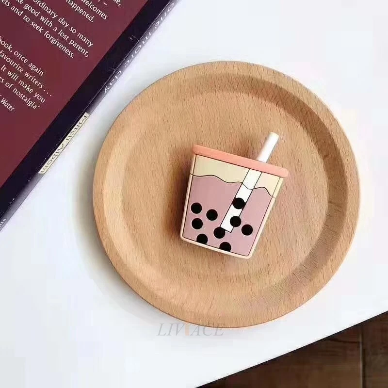 Milk tea Милый силиконовый чехол-держатель для мобильного телефона с 3D рисунком для iphone x xs 11 pro max 5 5S 6 8 7 - Цвет: Milk tea