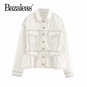 OZ4 white Bazaleas/Модная женская куртка с карманами в стиле панк, пальто в стиле Харадзюку, повседневные теплые куртки с отложным воротником в белую полоску - Цвет: OZ4 white