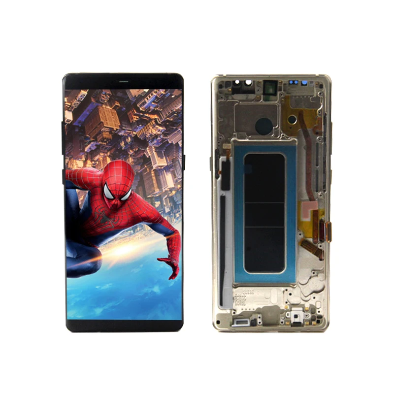 AMOLED ЖК-дисплей для SAMSUNG Galaxy NOTE8 lcd N9500 N9500F ЖК-дисплей сенсорный экран запасные части с рамкой - Цвет: Note 8  Gold Frame