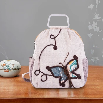 

Women Backpack Ethnic Manual Weave Lightweight Canvas Fashion Handbag Teenage Girls School Large Capacity Travel Backpack