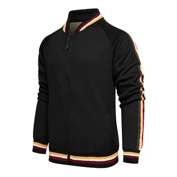 

2020 New Autumn Men Jacket Casual Solid Color Zipper Plus Velvet Warm Sweatshirts Men Fashion O-neck Slim Jacket Men Wool Liner
