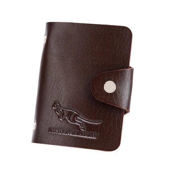 

Men'S Pu Organizer Pouch Case Leather Wallet Paper Money Clip Card 10 Slots