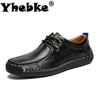 

Yhebke Genuine Leather Casual Shoes Men Boots Handmade High Quality Platform Snow Boots Outdoor Autumn Winter Shoe Plus Size 48