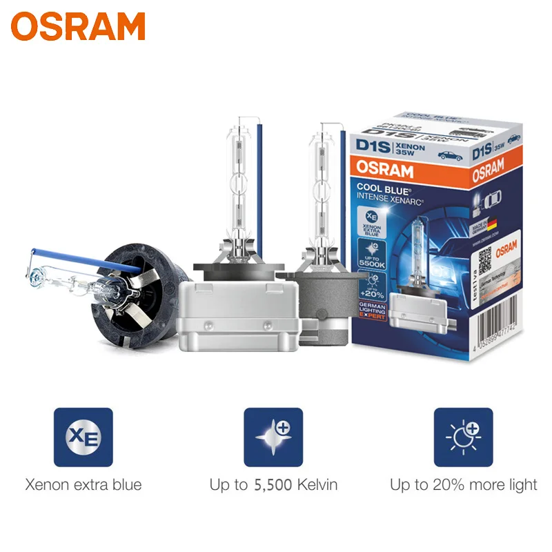 OSRAM D1S D2S D3S D4S CBI Xenon HID Cool Blue Intense 12V 35W Ксеноновые фары для автомобиля 5500K Экстра синий белый свет, 1x