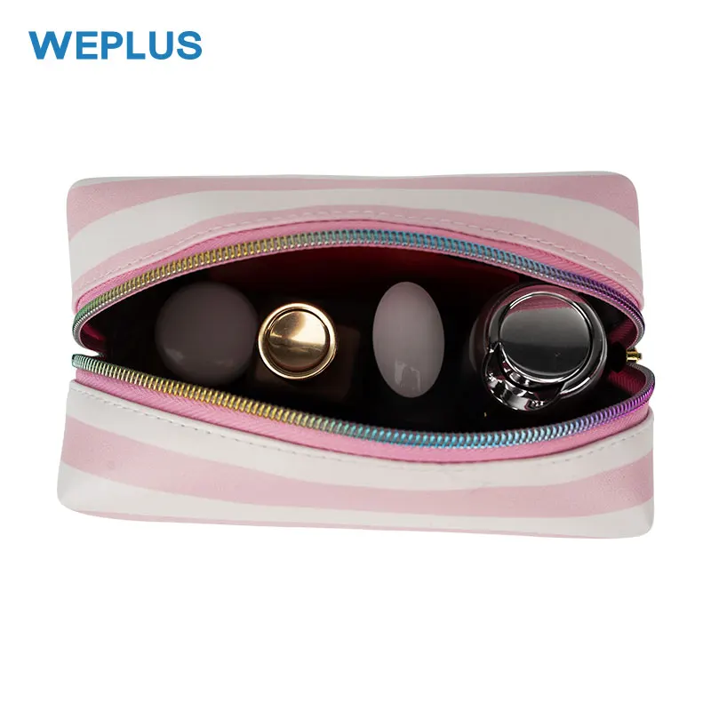WEPLUS Женская полиуретановая косметичка розового и зеленого цвета, косметичка, сумочка, сумки для туалетных принадлежностей, дорожные аксессуары, органайзеры, лазерная молния