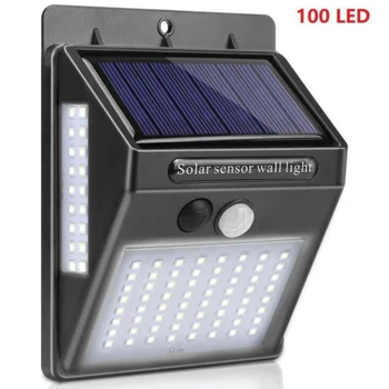 

LED Solar Light Outdoor 100LEDs Solar Lamp PIR Motion Sensor Wall Light Waterproof Solar Powered Sunlight for Garden Decoration