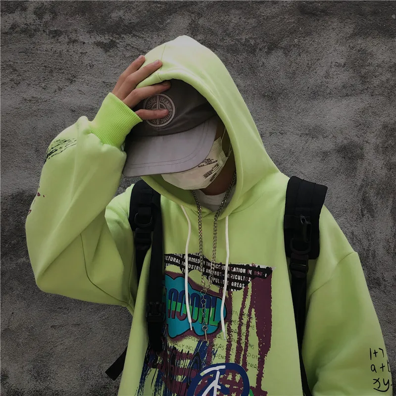 Lychee Harajuku, Свободные повседневные женские толстовки, пуловеры, граффити, надпись, Женская толстовка с капюшоном, весна-осень, дамские свитшоты
