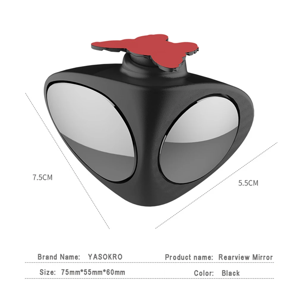 

2 in 1 Car 360°Rotatable Double-sided Convex Wide Angle Visible Front Rear View Mirror for Universal Cars For Blind Spot Mirror