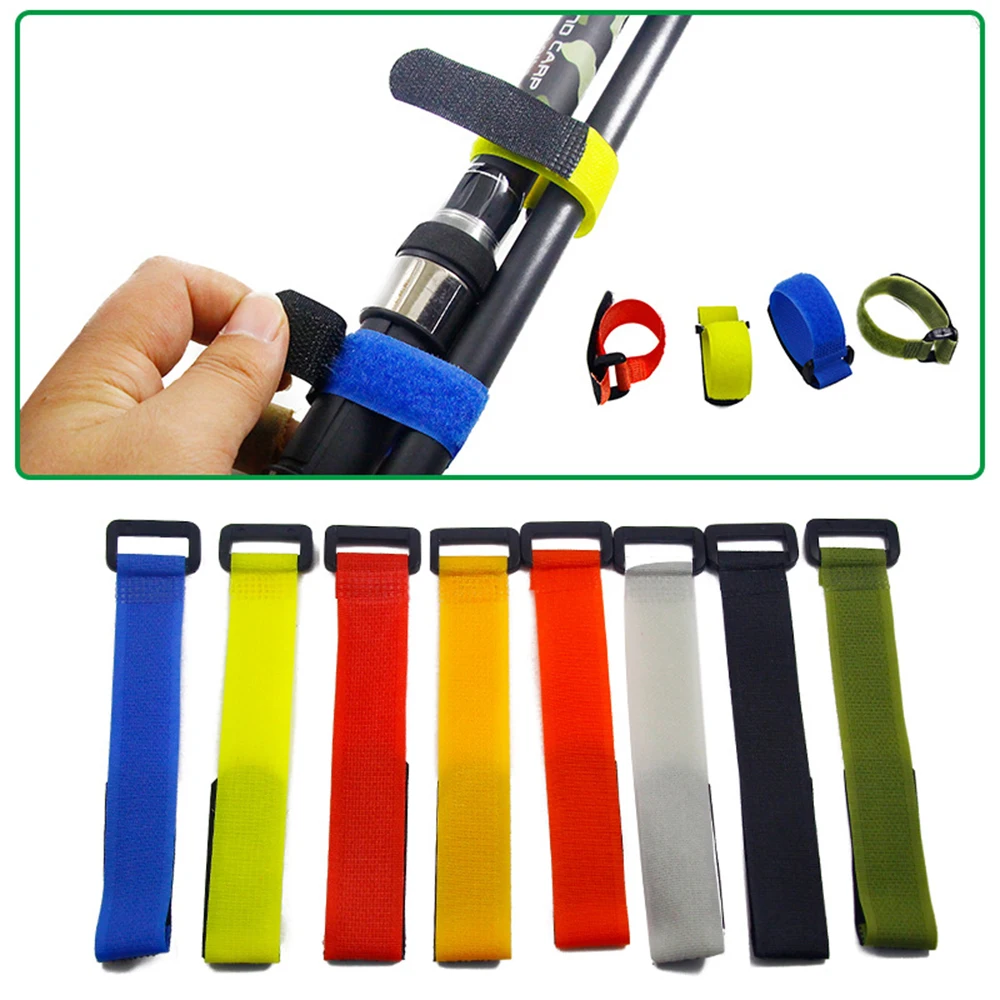 

10pcs Holder Strap Anti-slip Magic Sticker Reusable Wrap Tool Fishing Rod Band Outdoor Nylon Belt Fixing Tie Portable Adjustable