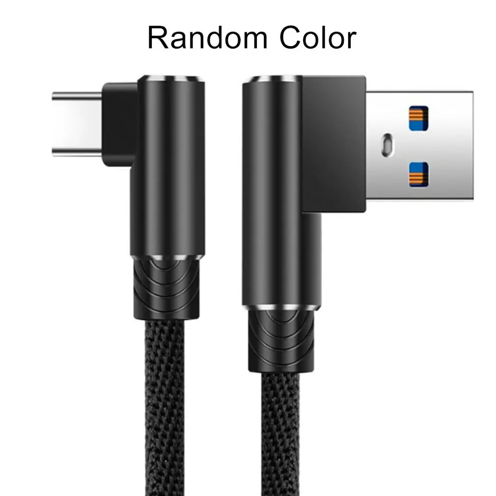 

Data Cable Type-C 2 Elbow Nylon Braid For Android Mobile Phone USB Charging Cable Fast Charger 1Meters