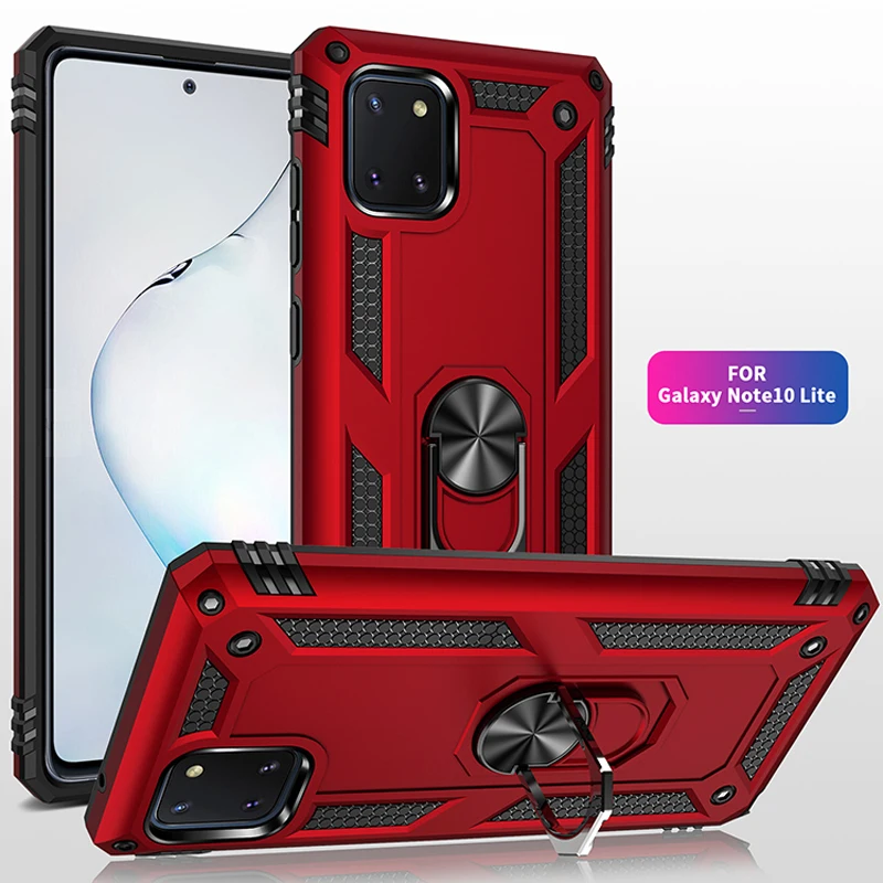 

Защитный чехол для Samsung, Galaxy Note 10 Lite, A12, M52, Samsung A51, A71, A53, A72, с кольцом-держателем
