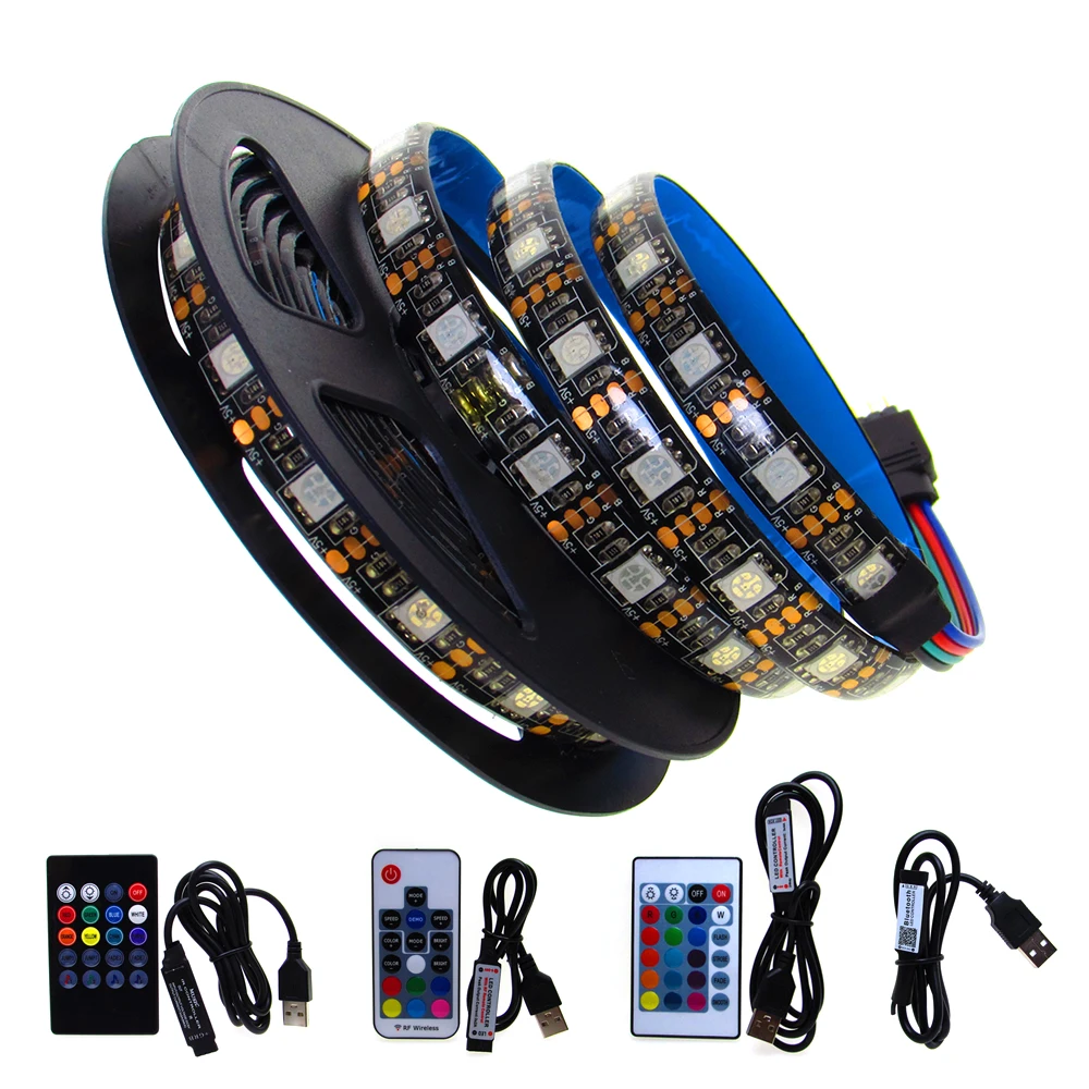 

RGB Tape Led Strip USB 5V Not Waterproof SMD 5050 5V Led USB Strip Light PC RGB TV Backlight 50CM- 5 M With Remote Controller