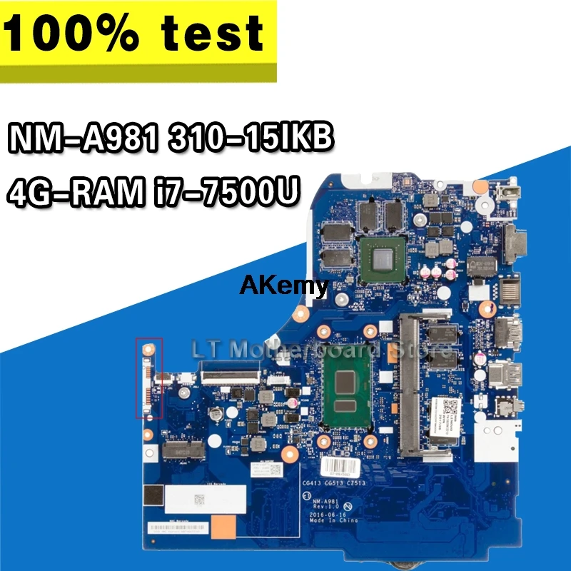 NM-A981 Laptop Moederbord Voor Lenovo 310-15IKB Originele Moederbord 4G-RAM I7-7500U GT920MX NM-A981 Laptop Moederbord Voor Lenovo 310-15IKB Originele Moederbord 4G-RAM I7-7500U GT920MX