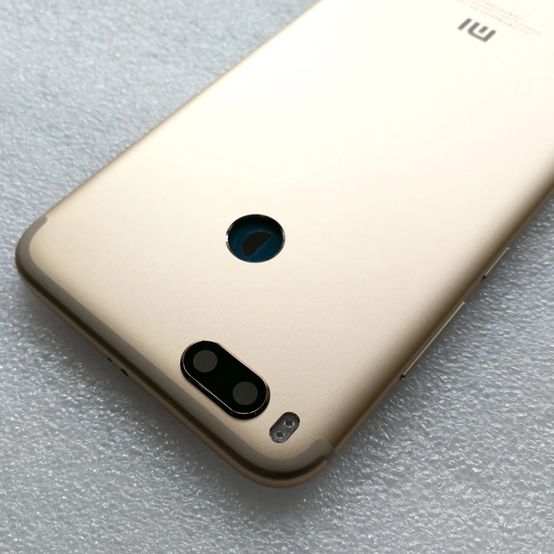 Для Xiaomi mi A1 крышка батареи mi A1 задняя дверь задняя крышка корпуса чехол для Xiaomi mi 5X A1 крышка батареи с кнопкой громкости питания - Цвет: Золотистый