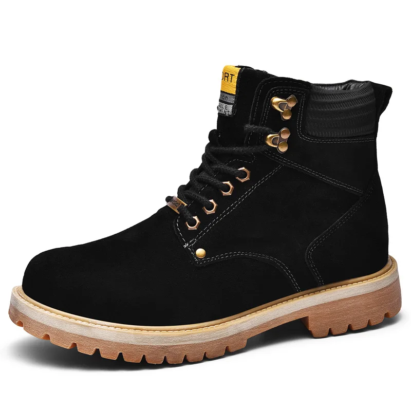 Г. Новая мужская защитная обувь строительные мужские рабочие ботинки зимняя оснастка обувь - Цвет: Black