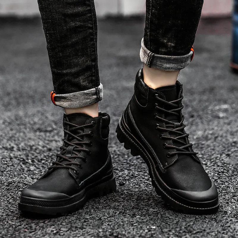 

Martin Shoes Autumn And Winter Full-grain Leather Handmade Shoes Hight-top Waterproof Anti-slip Wear-Resistant Work Shoes plus V