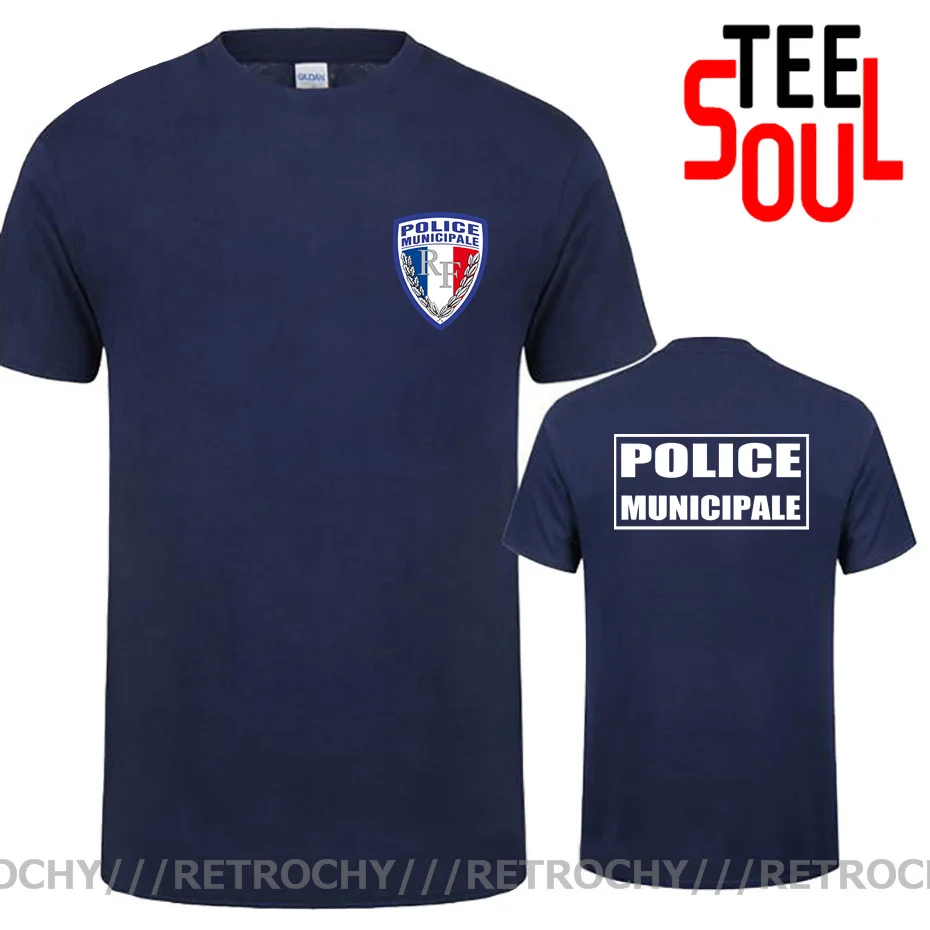 Police Munici Pale France Department Gend Armerie T-Shirt Double Side Men Fashion Style Man Design T Shirt Clothes | Мужская одежда