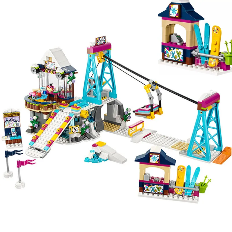 

Building Blocks Compatible with Legoinglys Friends Bricks Princess Snow Resort Ski Lift Toys for Kids Support Dorpshipping