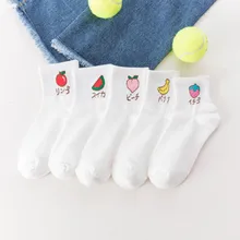 Women Cotton Socks Harajuku funny Socks Female Cute Cartoon Casual Work Women Fashion Skateboard Fruits Sock Comfortable Socks