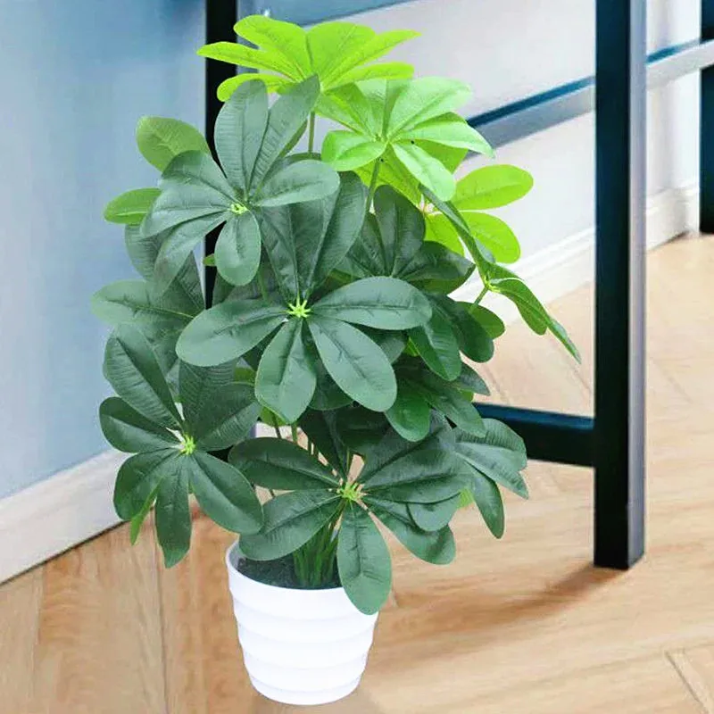 

65cm18 Fork Artificial Tropical Plants Plastic Palm Tree Branch Indoor Green Fake Potted Art Landscaping Material Home Decoratio