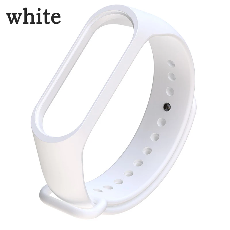 white Спортивный браслет для Xiao mi Band 4 3 ремешок водонепроницаемый Браслет замена для mi Band4 Band3 mi band 4 браслет аксессуары - Цвет: white