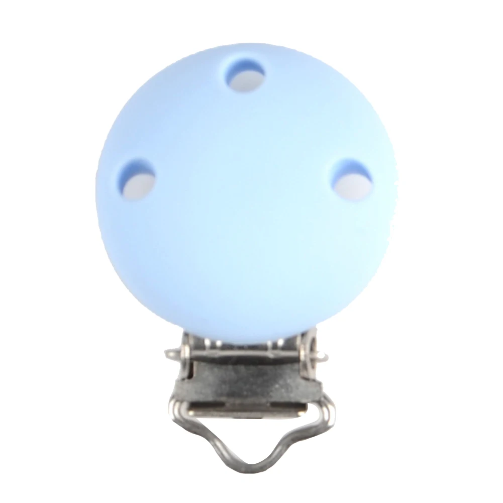 

Round Colorful Non-toxic Practical Soft Cute Baby Pacifier Clip Silicone Durable Bite Resistant 3 Holes Portable Anti Lost