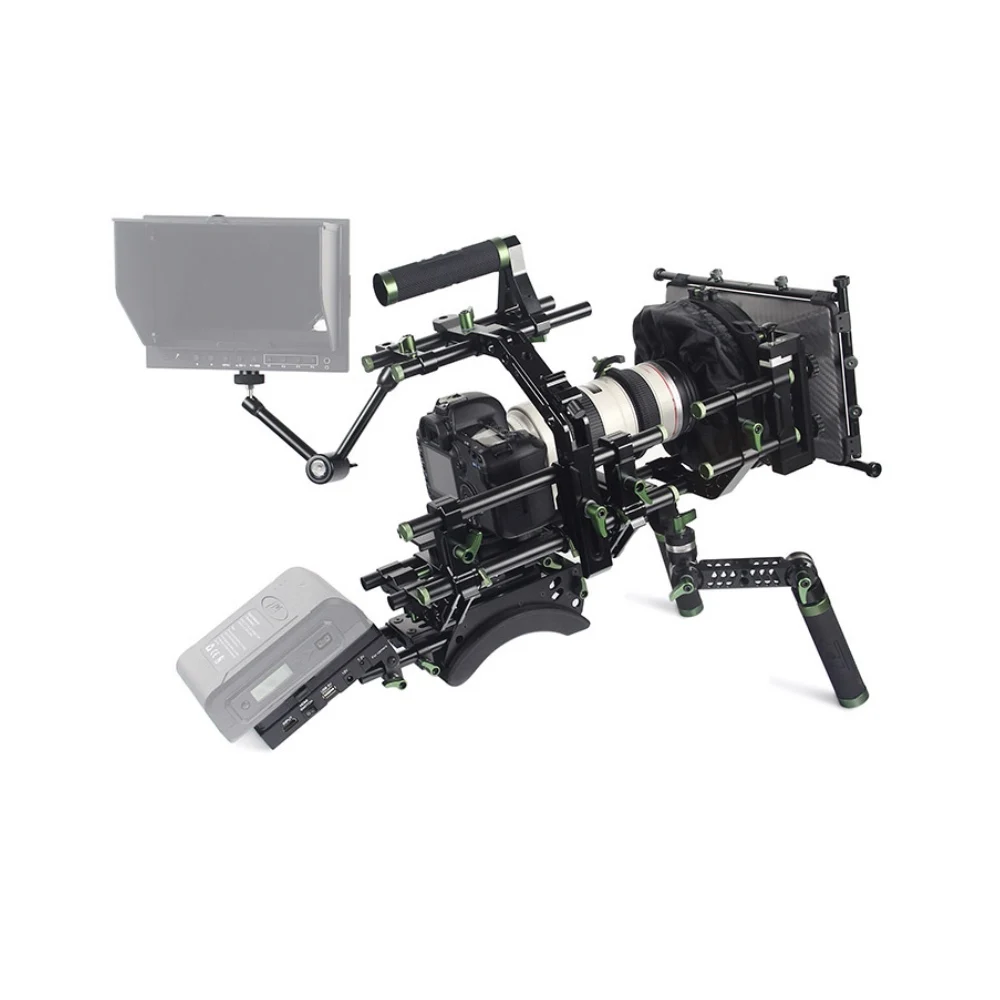 

Lanparte Universal Camera Rig with Carbon Fiber Matte Box Follow Focus and Shoulder Support Pad for DSLR SLR Camera