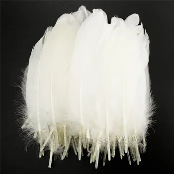 

Natural 15-20CM (6-8 inches) goose feather dyed white 50-200PCS carnival DIY design craft jewelry feather