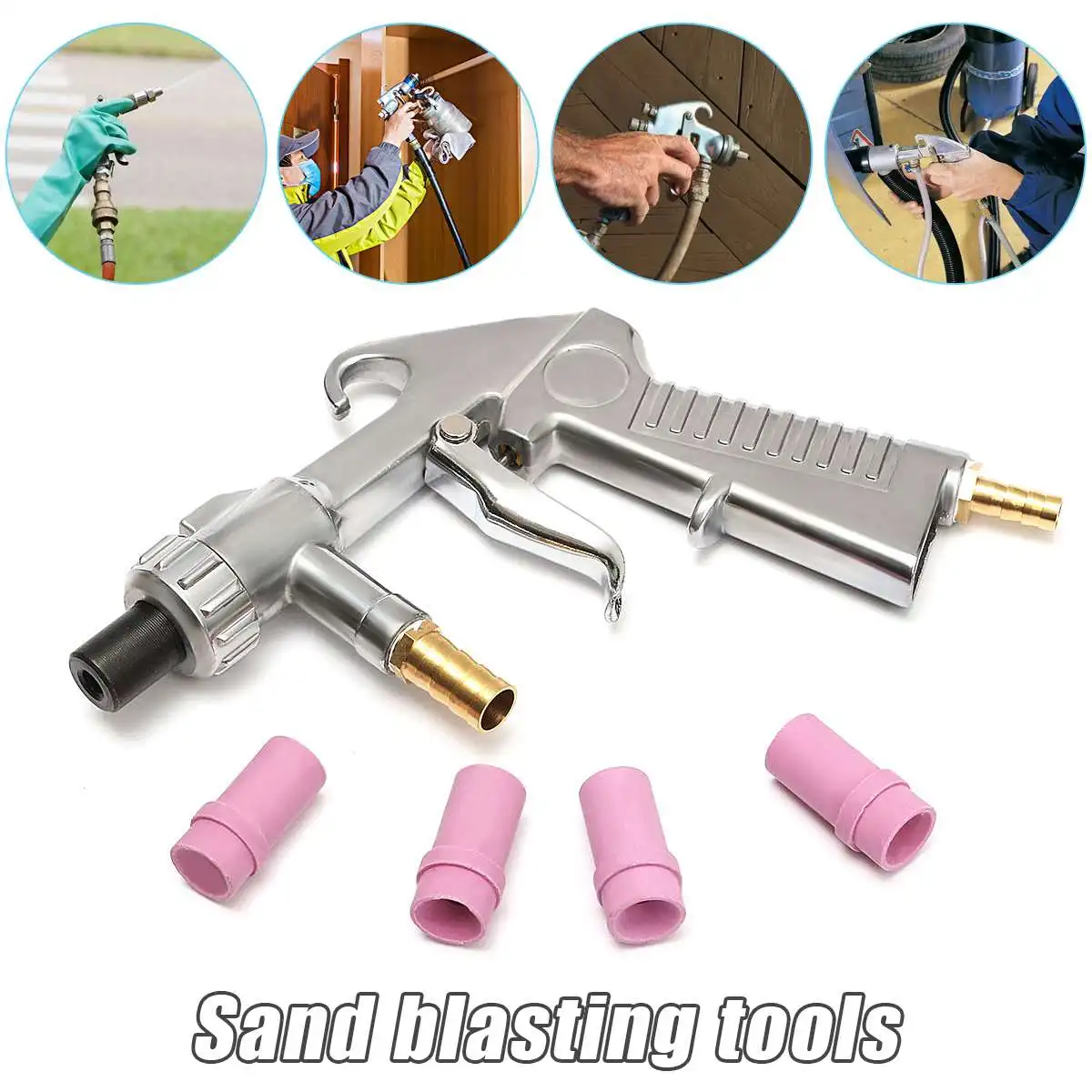 

Sandblaster Feed Blast Gun Air Siphon Sand Blasting Abrasive Tool Ceramic Nozzles Tips Kit Sprayer For Sand Blasting Cabinet