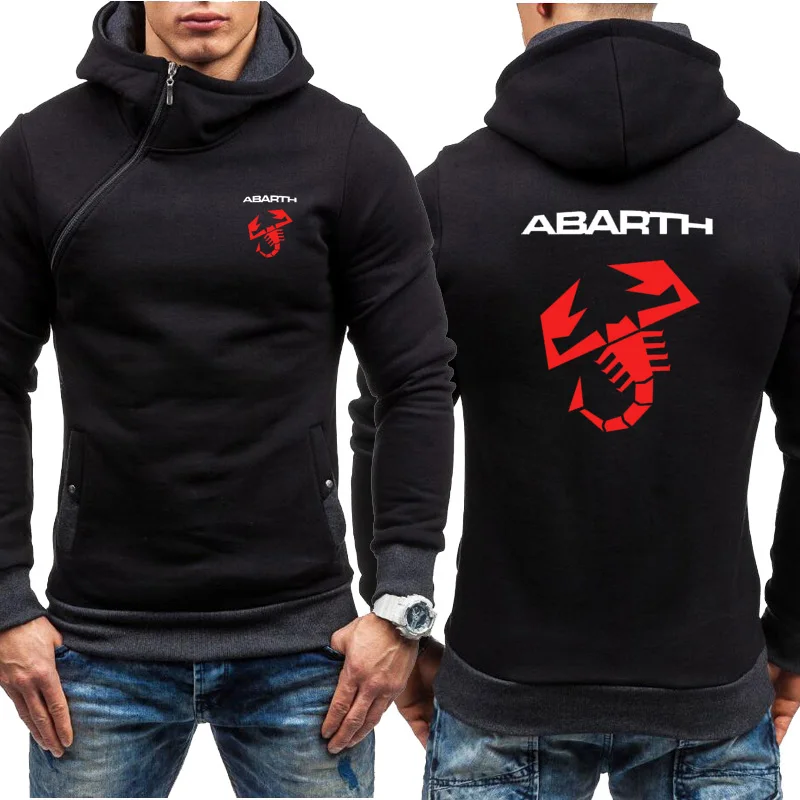 Мужские толстовки, автомобиль ABARTH, логотип, принт, повседневные, хип-хоп, Harajuku, с длинным рукавом, флис, теплые, с капюшоном, толстовки, мужские, s, на молнии, куртка H