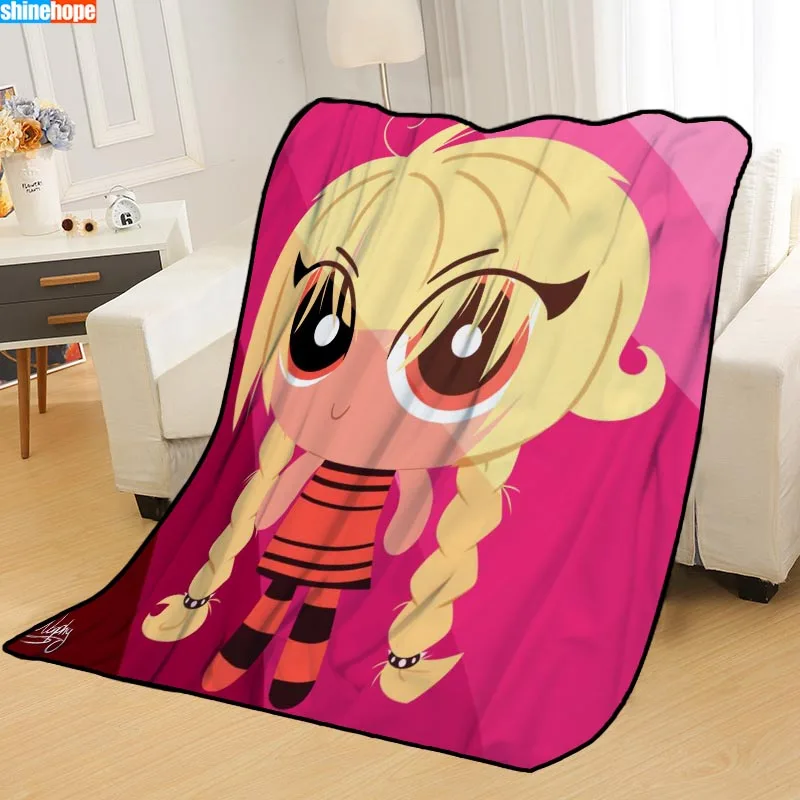 Пользовательские Powerpuff девушки Одеяла Пледы одеяло мягкое одеяло летнее одеяло аниме одеяло путешествия одеяло - Цвет: Blanket 4