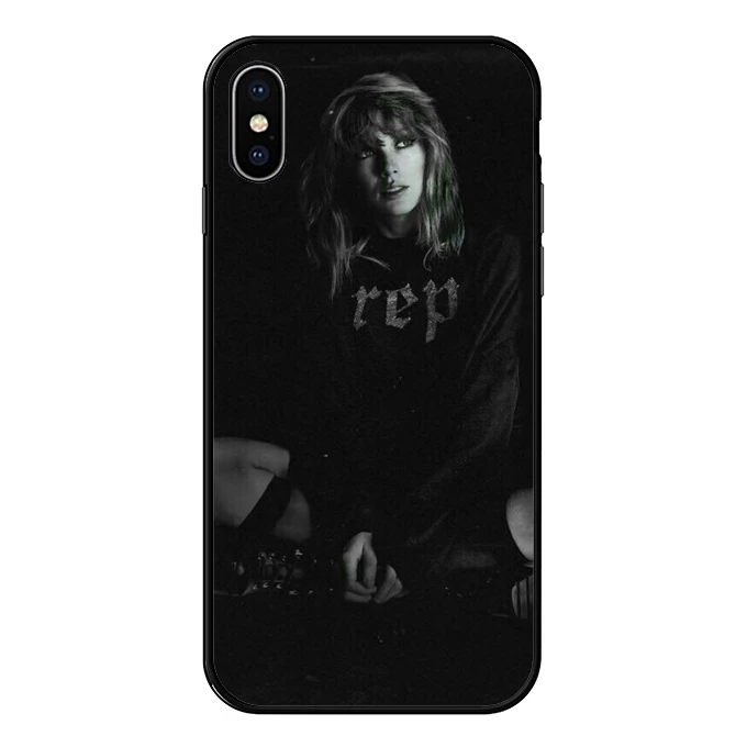 TPU Мягкий ТПУ чехол для телефона для iPhone X 10 pop singer Taylor для iPhone 6 6S 7 8 Plus 7 8 XS MAX XR Черный силиконовый чехол - Цвет: TPU