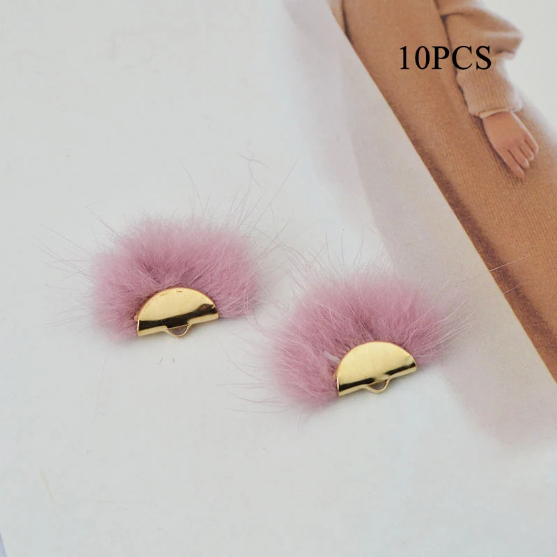 10pcs DIY Tassels Fur Ball Colorful Creative Pom Pon Jewelry Hair Accessories Handmade Earrings Accessories High Quality - Цвет: Темно-розовый